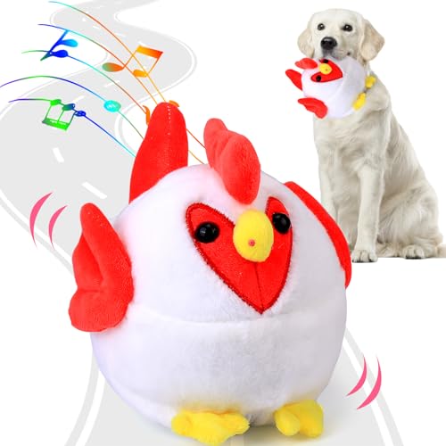 BABORUI Interactive Dog Toys Rooster, Jumping Squeaky Dog Toys with Recording and Music Modes, Rechargeable Moving Dog Chew Toys for Small/Medium/Large Dogs to Keep Them Busy(Rooster) - color: Rooster