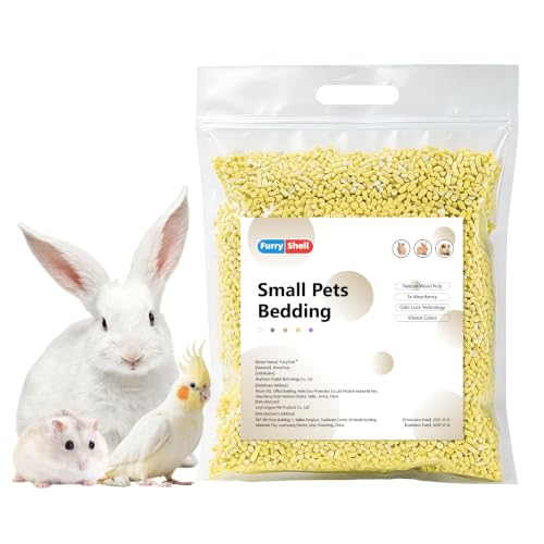 Natural Paper Pellet Bedding for Small Animals - Super Absorbent Odor Control Rabbit Litter, Hamster Bedding, Guinea Pig Cage Liners, Dust-Free(2.2lb) (Yellow) - color: Yellow