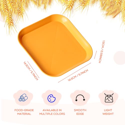 Cat Bowls 6 inch Cat Food Bowl, 4Pcs Whisker Fatigue Free Cats Dishes, Shallow Pet Bowls for Kittens and Short Legged Cats - color: 4 Pcs Square - 4 Color