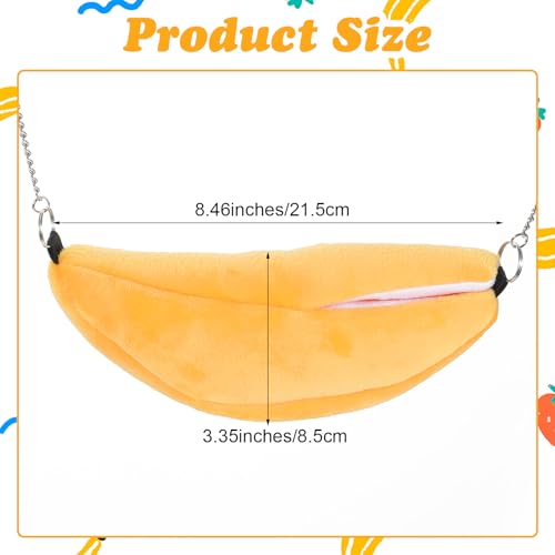 Bremorou Banana Bed House, Hamster Cage Accessories, Warm Pet Bed House, Hammock, Small Pet Supplies, Cage Nest for Guinea Pig Sugar Glider Hamster Small Bird Animal (Banana)