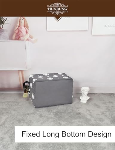 Rectangle Foldable Storage Basket Handles For Home, Grey Baseball | Waterproof canvas material, reinforced handles, perfect for shelf use, organizes clothes, daily items and pet supplies - color: REC-Grey Baseball