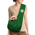 Tomkas Small Dog Cat Sling Carrier Puppy Purse Travel Wrap Soft Crossbody Pet Bag (Emerald Green, M - Classic Pocket & Classic Strap) - color: Emerald Green