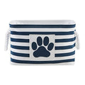 Bone Dry Pet Storage Collection Striped Paw Patch Bin, Small Rectangle, Navy - color: Navy, size: Small Rectangle