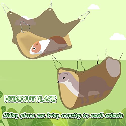 LEFTSTARER Guinea Pig Ferret Rat Hammock Toy Small Animal Cage Accessories Hideout Tunnel & Bunkbed Hammock for Rat Ferret Guinea Pig Hamster Sugar Glider Chinchilla, 1.Forest Hammock Set - color: 1.Hammock + tunnel