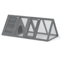 GOJOOASIS Wooden Chicken Coop Rabbit Hutch for 2 Hens, Grey | Quail Coop, A-Frame Design House, Outdoor Bunny Run Cage w/ Ventilating Wire Versatile for Guinea Pigs, Hamsters, Chickens - color: Grey