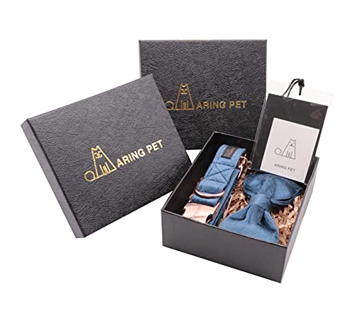 ARING PET Bowtie Dog Collar-Velvet Dog Collars with Removable Bowtie, Cute & Comfortable Dog Collar. - color: B-Navy Blue, size: X-Small (Pack of 1)