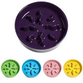 Ceramic Slow Feeder Dog Bowls Small Breed, 0.5 Cups Dog Food Dish for Fast Eaters, Puzzle Bowl for Small Dogs and Cats, 5.5 Inch-Purple - color: Purple