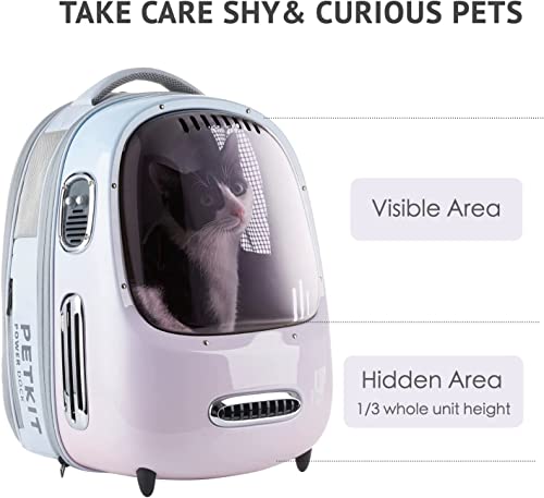PETKIT Cat Backpack Carrier for Kitty Small Dog with Inbuilt Fan & Light | Airline-Approved Pet Backpack Bubble , Detachable Dog Backpack with Padded Strap for Travel, Hiking, Walking & Outdoor - color: Pink