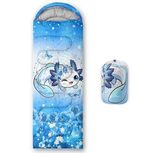 AILONEN Midnight Meow Sleeping Bag, Charcoal Cat Eyes Crescent Graphic, Portable Camp Sack Sleepover Style - color: S50