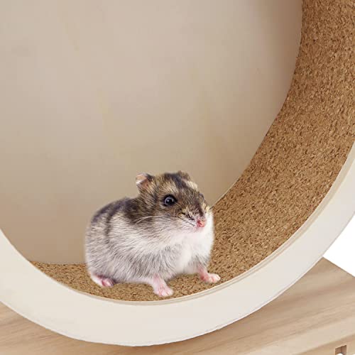 Small Pets Exercise Wheel Hamster Wooden Mute Running Spinner Wheel Play Toy for Rat Gerbil Mice Chinchillas Hedgehogs Guinea Pigs (S) - size: S