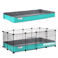 Paw Inspired Reversible Critter Box, C&C 2x4 (12-Inch Grids), Gray/Green | Washable Fleece Cage Liner, Raised Sides, Bedding for Guinea Pigs Rabbits, Hamsters, Small Animals, Edge Protected Pee Pads - color: Gray/Green, size: 2x4 (12" Grids)