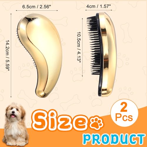 Small Dog Brushes, Grooming Brushes Puppies Hair Remover (Gold, 2 Pcs) - color: Gold