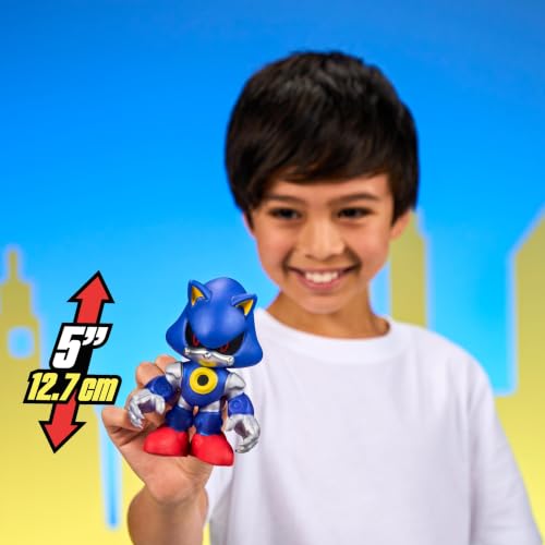 Goo JIT Zu Metal Sonic, Squishy Stretchy Action Figure, Sonic Toys | Over 4 in. tall with goo filling and stretchable arms that extend up to 16 in. for squeeze toys play - style: Metal Sonic