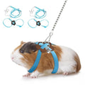 2 Pack Adjustable Hamster Leash Harness for Harness for Ferret Baby Rabbit Hamster Rat Mouse Leash Lead with Bell (Blue) - color: Blue