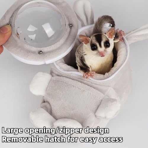 Sugar Glider Bonding Pouch Bonding Pouch Carry for Rat Syrian Hamster Hedgehog Small Pocket Pets, Gerbil Travel Bag Cute Bunny-Shaped Outing Bag with Large Transparent Window (Pink,Large) - color: Pink, size: 3.9"L x 3.2"W x 7.1"H