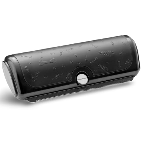 Deshedding Dog Brush for Shedding, Black | For short and medium coats, replaceable metal blade, helps remove loose fur during home grooming - color: Black