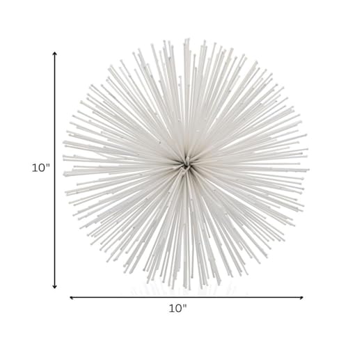 Modern Day Accents 5450 Erizo Spiked Large White Sphere, 10" D - color: White, size: Large