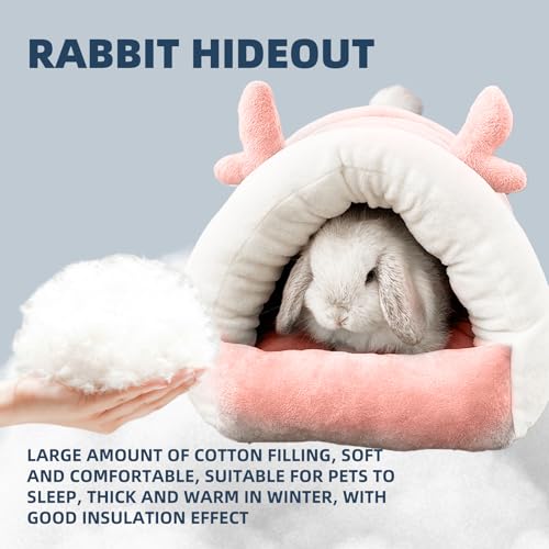 Guinea Pig Hideout, Warm Bed for Guinea Pig,Rabbits, Chinchillas, Guinea Pig Bed, Cozy Small Animal Winter Shelter (Pink, Small) - color: Pink, size: Small
