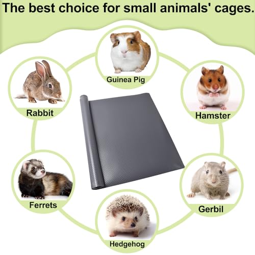 Washable Guinea Pig Bedding Cage Liner Waterproof Rabbit Bedding, Easily Cut to Suit Cage and Reusable Pads for Guinea Pigs, Rabbits, Hamsters, Gerbils, and Chinchillas,18"×79" 1pcs, Grey Mat - color: 1 PCS Grey 18"×79"
