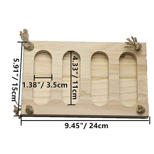 Litewoo Rabbit Hay Rack Manger Feeder Bunny Food Dispenser Wooden Hay Manger Rack Holder for Hamster Chinchilla Guinea Pig Small Animal Cage Accessories (A)