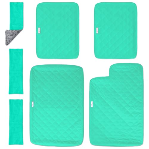 Paw Inspired Fitted Fleece Liner Set for Critter Nation 2-Story Cage, Green | Double Unit Combo Pack for Ferret Nation/Critter Nation Cage, For Ferrets, Rats, Chinchillas, Hedgehogs, Small Animals, Pets - color: Green, size: Double Unit Combo