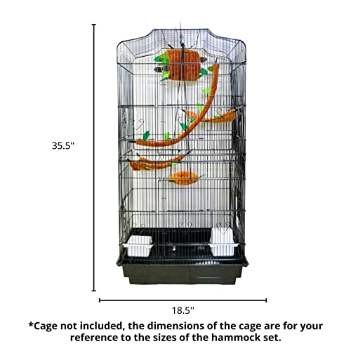 5Pcs Sugar Glider Supplies Cage Accessories Hammock Set Hanging Bed Hideout for Small Animal Pets Hamster Guinea Pig Squirrel Gerbils