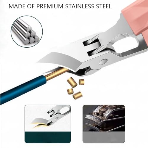 Angled Nail Clippers Pink Eagle Beak Oblique Slanted Curved Thick Professional Nail Clippers for Women Adult Men Ingrown - style: Classic