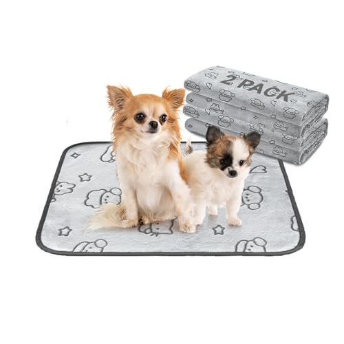 Reusable Puppy Pads, Washable Pee Pads, Leakproof 18"x 24" 2 Pack | High Absorbency Dog Training Pads, Wee Wee Pads With Waterproof Non-Slip Base For Indoor Potty, Crates, Playpen & Senior Dogs - size: 18x24(pack of 2)-pet