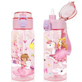 Tritan Kids Water Bottle for School, 18.6 Oz Leakproof Toddler Water Bottle | with a Pop-up Detachbale Straw, 2-in-1, Dishwasher Safe, 1-Pack, Princess - color: Princess