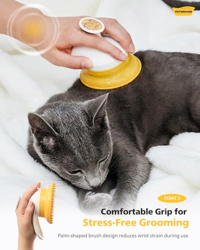 PETHROOM Silicone Cat Brush for Shedding – Gentle Grooming & Relaxing Massage, Light Deshedding Tool, Removes Loose Fur & Dander, Safe for Sensitive Skin, Cats, Dogs & Rabbits