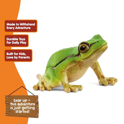 Schleich Wild Life - European Tree Frog Toy Figurine. Realistic Hand-Painted Animal Toys for Boys and Girls. Durable Educational Wolf Figure for Imaginative Play. Kids and Toddlers Ages 3+ 14882