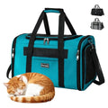 Airline Approved Dog Carrier. Cat Soft-Sided Carriers,Small Dog Travel Carriers,Small Animal Rabbit Carrying Case,TSA Airline Approved Pet Carrier（Blue） - color: Blue