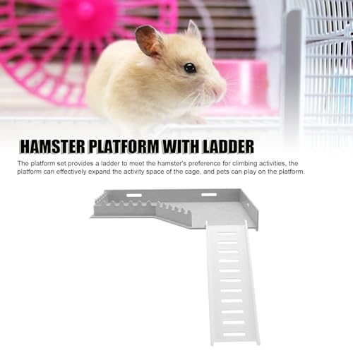 Asixxsix Hamster, Injection Plastic Climbing Ladder Toy for Squirrel Guinea Pig Gerbil, Multipurpose Hamster Ladder for Small Animals, Increase Activity Space (L Shape)