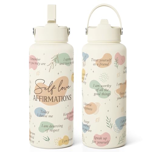 Inspiration Gifts for Women Girls, Inspiration Water Bottle 32oz Stainless Steel with Lid, Insulated Bottles Gift Idea for Birthday Christmas - color: Inspiration 1