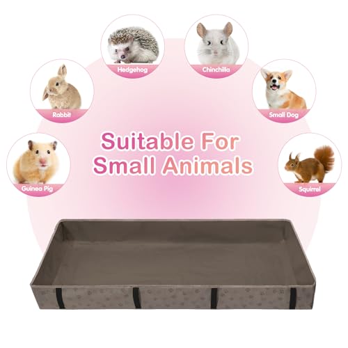 Funfurry Waterproof Guinea Pig Cage Liner,Washable Tarp Bottom Base,Cage Liners for Small Animals,Hamster Chinchilla Hedgehog Ferret Rabbit. (Tan Brown-Paw, 24" X 36") - color: Tan Brown-Paw, size: 24" X 36"