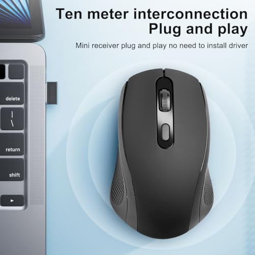 2.4G USB Wireless Mouse, Ergonomic Design, Stable Connection Process, Low Latency, Plug-and-Play, Portable Wireless Gaming Mouse, Suitable for laptops and desktops - color: Black