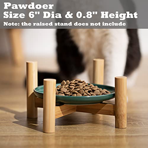 Ceramic Shallow Cat Dish 6 inch, Whisker Fatigue Free Cat Food Bowls, Wide and Small Pet Plate for Kitten and Kitty, Short Legged Munchkin Cat - color: 2 Pack - Black & White