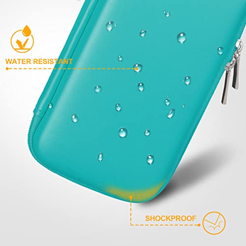 BOVKE PU Hard Travel Case for MacBook Air Pro Power Adapter Apple MagSafe 2 USB-C Charger, Extra Room for USB C Hub, Type C Hub, USB C Hub Multiport Adapter, Magic Mouse, Charging Cable, Turquoise - color: AA_Turquoise