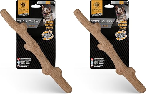American Kennel Club Training Wood-Infused Dog Chew Toy – Moderate Chewers, Durable & Long-Lasting, Supports Dental Health (Pack of 2) - size: Stick (Pack of 2)
