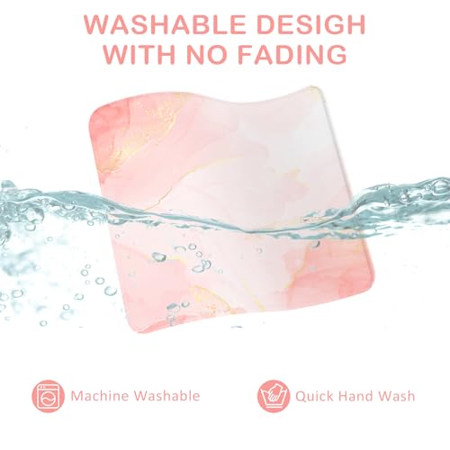 Mouse Pad with Stitched Edge, Multiple Patterns Computer Mouse Pads with Non-Slip Rubber Base, Washable Cloth Mousepad, for Gaming, Laptop, PC (Blush Gold) - color: 30Blush Gold