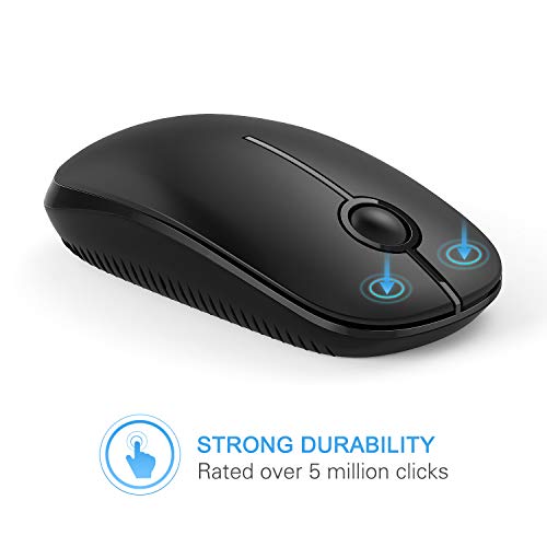 VssoPlor Wireless Mouse, 2.4G Slim Computer Laptop Mouse, Black | Portable Mouse, Plug & Play USB Nano Receiver, Quiet Silent Optical Mice for Notebook, PC, Laptop, Computer, Windows, Mac - color: Black