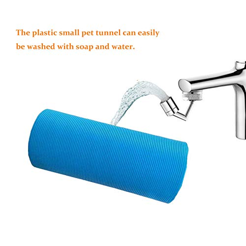 Collapsible Pet Tunnel 2 PCS Hamster Fun Tunnels | Plastic Foldable Hideaway, Exercising Training Tube Toys for Dwarf Hamster, Gerbil, Mouse, Rat and Ferrets - color: Blue