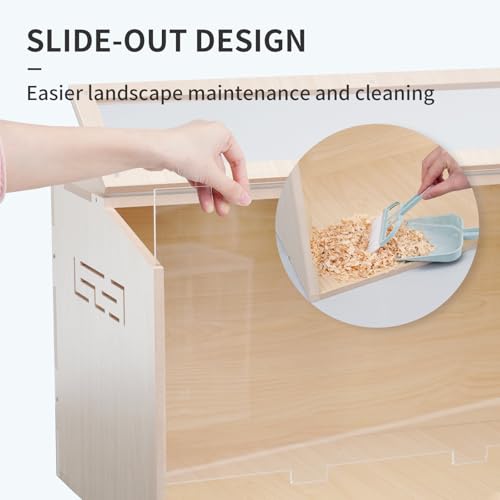 31.5 inch Wooden Hamster Cage, Large Habitat, Openable Top, Transparent Acrylic for Interior View, Ventilated, Easy to Clean, for Syrian Hamster, Dwarf Hamster, Gerbil, Other Small Pet Animals - size: 418F / 31.5"×15.8"×15.8"