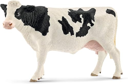 Schleich Farm World, Farm Animal Toys for Kids Ages 3 and Above, Black and White Holstein Cow Toy Figure - style: Holstein Cow