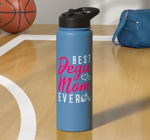 Best Degu Mom Ever Rodents Stainless Steel Insulated Water Bottle - color: Light Blue