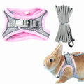 Pet Harness,Rabbit Harness and Leash Set, Breathable Pet Vest, Reflective Strips Jacket for Small Kitten, Puppy, Rabbit (Pink,M) - color: Pink, size: M