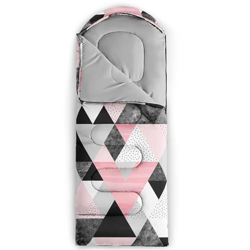 Kids Sleeping Bag for Boys Girls,3D Basketball Print-Lightweight Warm Portable Outdoor Indoor-Waterproof Cold Weather Resistant Sleeping Bag for Camping Hiking - color: Triangle