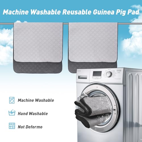2Pack Guinea Pig Cage Liners, 28''X70'' Washable Guinea Pig Pee Pads, Non Slip Reusable Super Absorbent Guinea Pig Training Mat Bedding Fleece for Small Animals Hamster Rabbit Chinchilla Rat - size: C&C 2x5(28" x 70") 2Pack