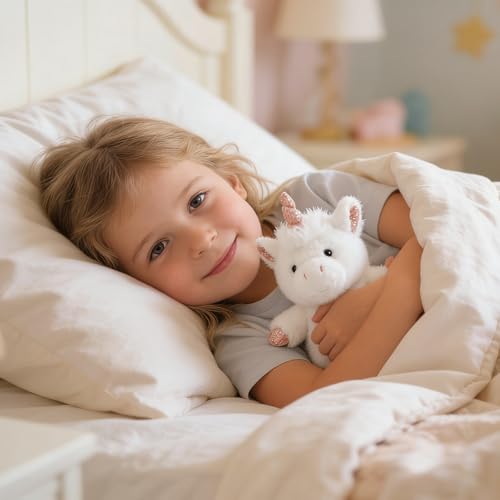 PEACH CAT Unicorn Stuffed Animal Cute Plushies Small Plush Toys Gifts for Kids White (Squeaky) - style: White Unicorn