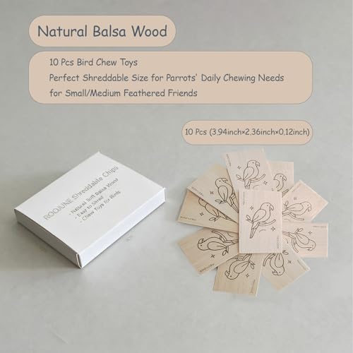 Bird Toys Chew Toys 100% Natural - 10 Pack Balsa Wood Chips, The Softest Wood in The World - Bird Cage Accessories for Small Medium Birds Parakeets Parrots Conures Cockatiels Finches Lovebirds - style: 10 Slices